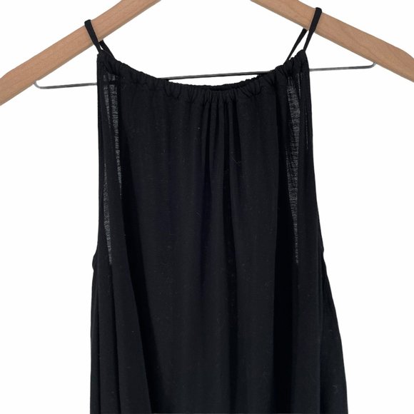 Wilfred Aritzia black halter swing gathered neck relaxed tank top extra small - Picture 4 of 10